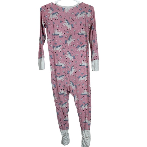 Little Sleepies Pink Unicorn Bamboo Convertible sleeper Size 18/24m - Picture 2 of 4